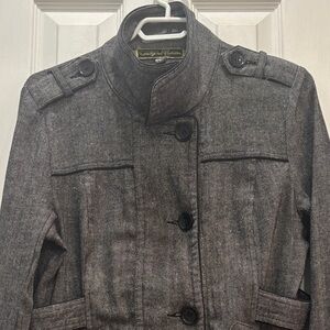 Women's black and Gray Harringbone Jacket